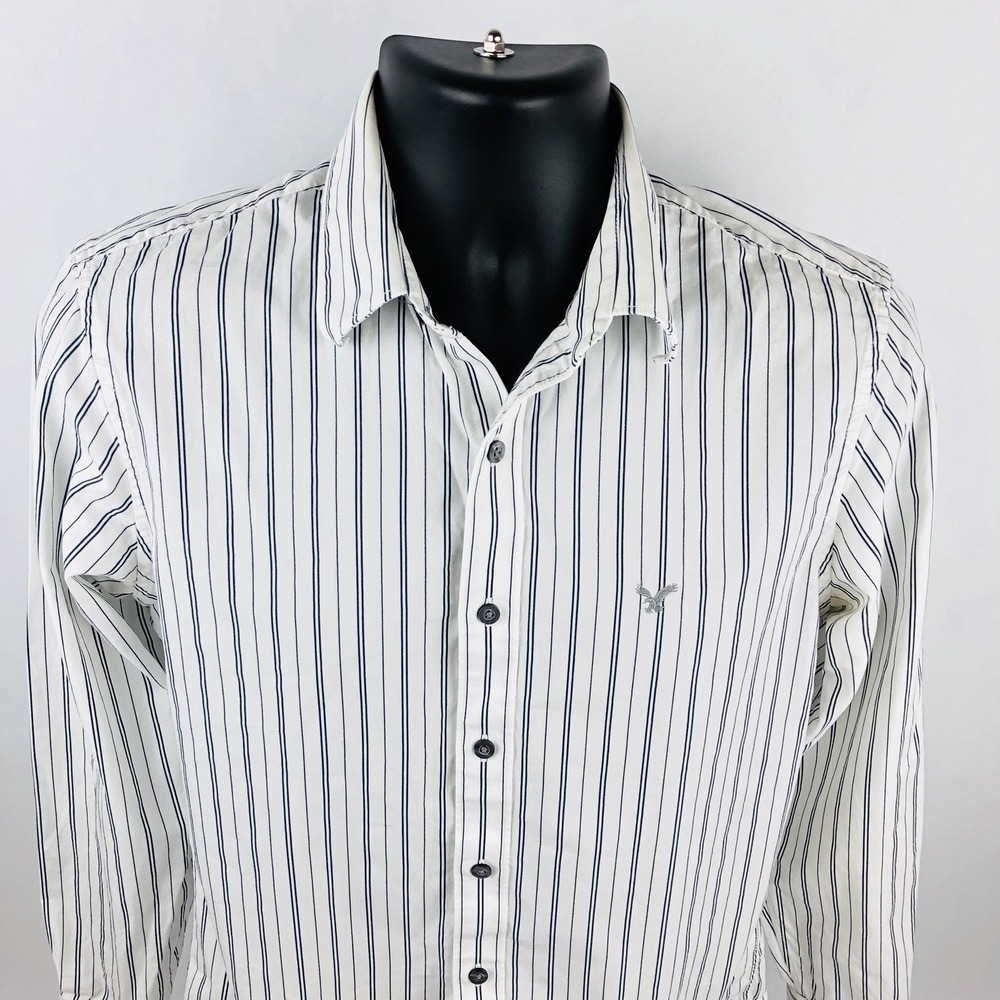 American Eagle Outfitters Small Mens Shirt Vintage Fit AEO Striped 100% Cotton C